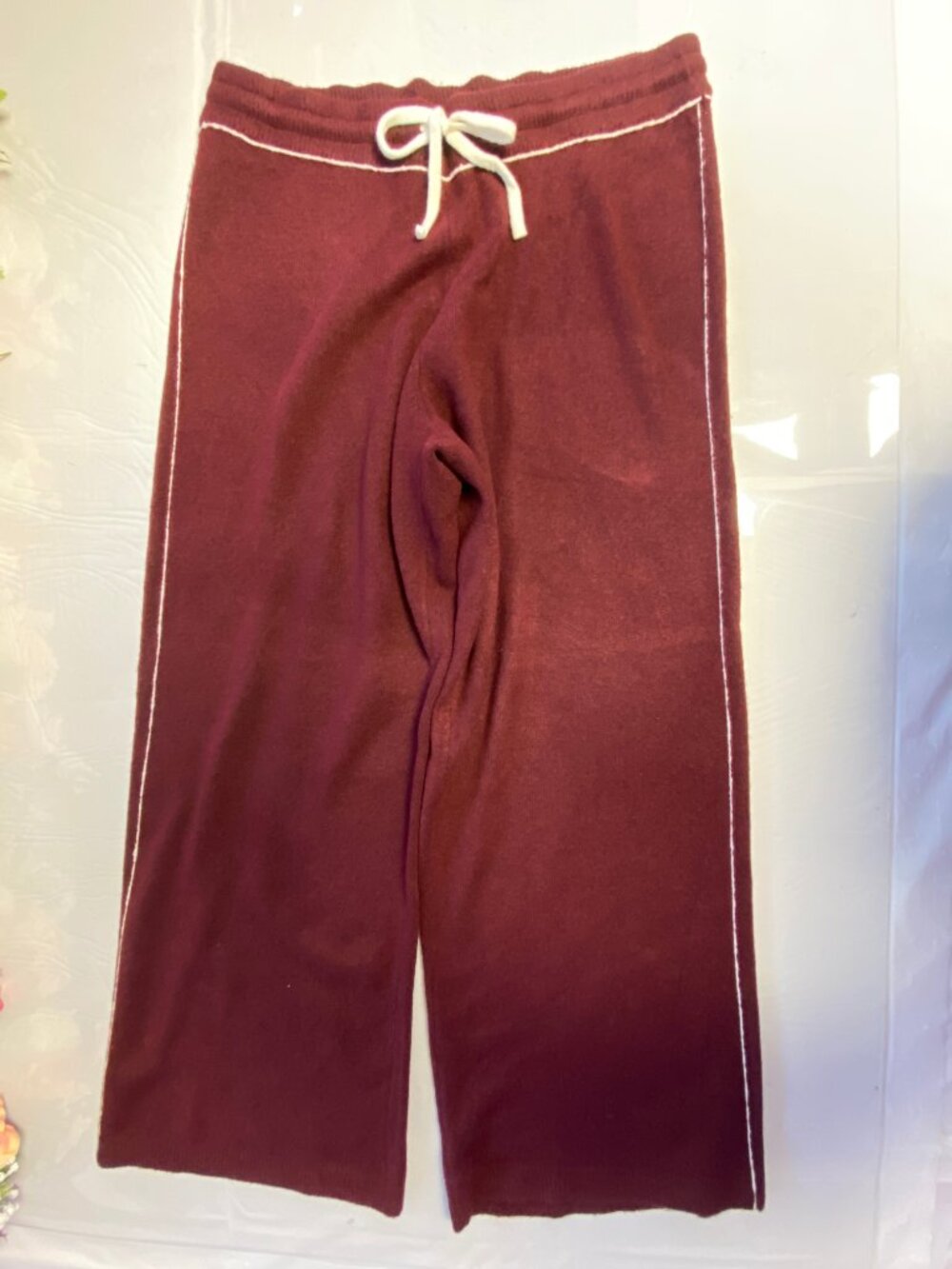 Vince Camuto V-Neck Sweater Pants Lounge Set XL Burgundy - Picture 3 of 16